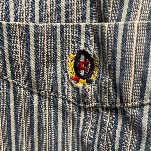 COLISEUM BLUES SPORT SHIRT STRIPE DENIM SZ XXL - Picture 3 of 6